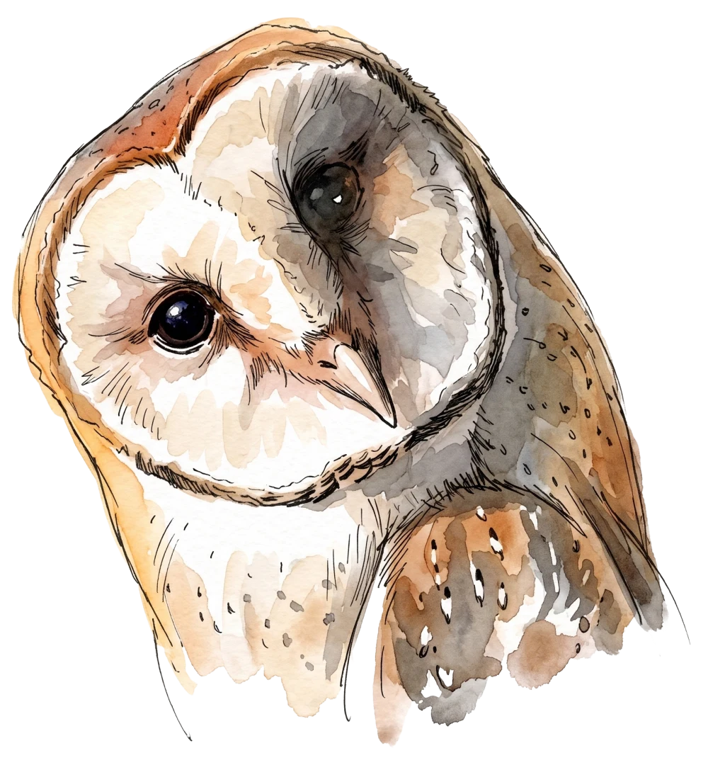 Tyto furcata · retrato